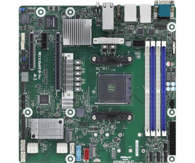 ASRock Rack X570D4U-2L2T, AMD Socket AM4, X570, MicroATX, 4xDDR4, PCI Express, 2xM.2 + SATA3 RAID, VGA, USB 3.2 Gen2, 2x10Gbe+2xGigaLAN#1