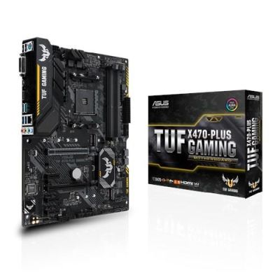 Asus TUF X470-PLUS GAMING, AMD Socket AM4, X470, ATX, 4xDDR4, CrossFireX, 2xPCI Express, 2xM.2 + SATA3 RAID, DVI/HDMI, 7.1-ljud, USB-C, GigaLAN, Aura RGB