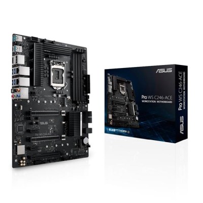 Asus Pro WS C246-ACE, Intel LGA1151, C246, 3xPCI Express, CrossFireX, ATX, 4xDDR4, 2xM.2 + U.2 + SATA3 RAID, HDMI/DP, USB 3.2, 7.1 audio, 2xGigaLAN#1