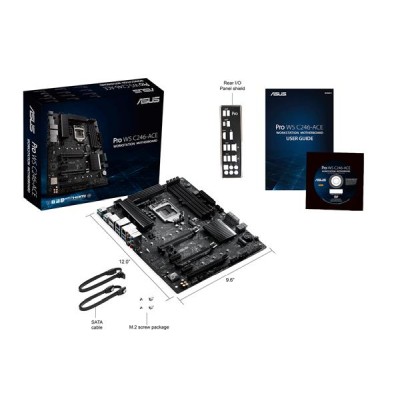 Asus Pro WS C246-ACE, Intel LGA1151, C246, 3xPCI Express, CrossFireX, ATX, 4xDDR4, 2xM.2 + U.2 + SATA3 RAID, HDMI/DP, USB 3.2, 7.1 audio, 2xGigaLAN#3