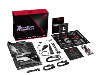 Asus ROG Maximus XII Formula, Intel LGA1200, Z490, 2xPCI Express, SLI/CrossFireX, ATX, 4xDDR4, 3xM.2 + SATA3 RAID, USB-C, ROG SupremeFX 7.1 audio, GigaLAN, WiFi 6, Bluetooth, Aura Sync#4