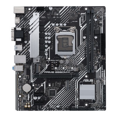 Asus Prime B560M-K, Intel LGA1200, B560, PCI Express, MicroATX, 2xDDR4, M.2 + SATA3 RAID, VGA/HDMI, USB 3.2, 7.1 audio, GigaLAN