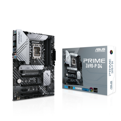 Asus PRIME Z690-P D4, Intel LGA1700, ATX, 3xPCI Express, 4xDDR4, 3xM.2 + SATA3 RAID, HDMI/DP, USB-C, 2.5Gbe LAN, Aura Sync RGB