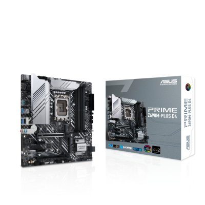 Asus PRIME Z690M-PLUS D4, Intel LGA1700, MicroATX, 2xPCI Express, CrossFire, 4xDDR4, 3xM.2 + SATA3 RAID, HDMI/DP, USB-C, GigaLAN, Aura Sync RGB#1