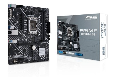 Asus Prime H610M-E D4, Intel LGA1700, PCI Express, MicroATX, 2xDDR4, M.2 + SATA3, VGA/HDMI/DP, USB 3.2, GigaLAN#1