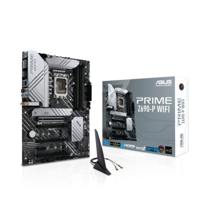 Asus PRIME Z690-P WIFI, Intel LGA1700, ATX, 3xPCI Express, CrossFire, 4xDDR5, 3xM.2 + SATA3 RAID, HDMI/DP, USB-C, 2.5Gbe LAN, WiFi 6, Bluetooth, Aura Sync RGB