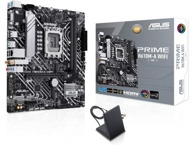 Asus Prime H610M-A WIFI, Intel LGA1700, PCI Express, MicroATX, 2xDDR5, M.2 + SATA3, VGA/HDMI/DP, USB 3.2, GigaLAN, WiFi 5, Bluetooth 5.0, Aura Sync RGB#1