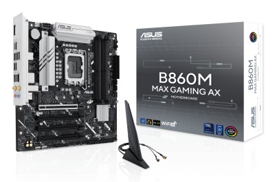 Asus B860M MAX GAMING AX, Intel LGA1851, MicroATX, 4xDDR5, 4xPCI Express, 3xM.2 + SATA3 RAID, DP/USB-C, 2.5Gbe LAN, WiFi 6, Bluetooth 5.4, Aura Sync RGB#1