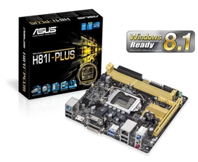 Asus H81I-PLUS, Intel 1150, H81, Mini-ITX, 1xPCI Express x16, VGA/DVI/HDMI, DDR3, SATA3, 7.1 audio, USB 3.0, GigaLAN