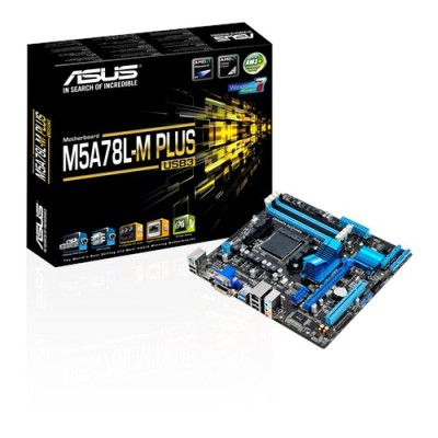 Asus M5A78L-M PLUS USB3, AMD Socket AM3+, AMD 760G, MicroATX, DDR3, PCI Express, VGA/DVI/HDMI, SATA2 RAID, 7.1-ljud, USB 3.0, GigaLAN