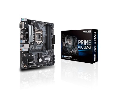 Asus Prime B365M-A, Intel LGA1151, B360, PCI Express, MicroATX, 4xDDR4, 2xM.2 + SATA3, VGA/DVI/HDMI, USB-C, 7.1 audio, GigaLAN#1