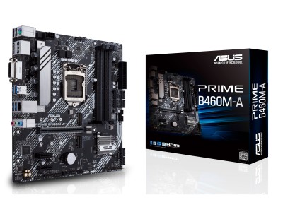 Asus Prime B460M-A, Intel LGA1200, B460, PCI Express, MicroATX, 4xDDR4, 2xM.2 + SATA3 RAID, DVI/HDMI/DP, USB 3.2, 7.1 audio, GigaLAN, Aura Sync RGB#1