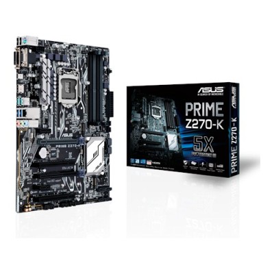 Asus Prime Z270-K, Intel LGA1151, Z270, 3xPCI Express, CrossFireX, ATX, DDR4, 2xM.2 + SATA3 RAID, VGA/DVI/HDMI, USB-C, 7.1 audio, GigaLAN