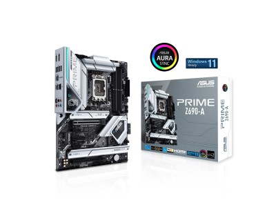 Asus Prime Z690-A, Intel LGA1700, PCI Express, ATX, 4xDDR5, 4xM.2 + SATA3 RAID, HDMI/DP, USB-C, 2.5Gbe LAN, Aura Sync RGB