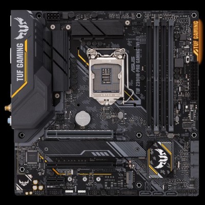 Asus TUF Z390M-PRO GAMING (WI-FI), Intel LGA1151, Z390, 2xPCI Express, SLI/CrossFireX, MicroATX, DDR4, 2xM.2 + SATA3 RAID, HDMI/DP, USB-C, 7.1 audio, GigaLAN, WiFi 5, Bluetooth