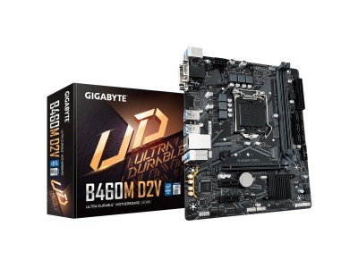 Gigabyte B460M D2V, Intel LGA1200, B460, PCI Express, MicroATX, 2xDDR4, M.2 + SATA3 RAID, VGA/DVI, USB 3.2, 7.1 audio, GigaLAN#1