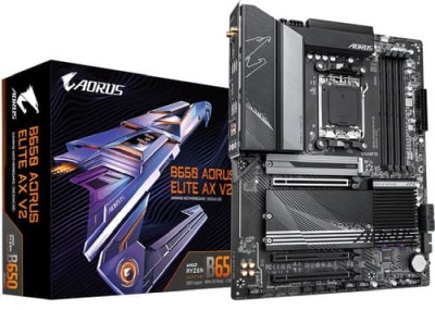 Gigabyte B650 AORUS ELITE AX V2, AMD AM5, PCI Express, ATX, 4xDDR5, 3xM.2 + SATA3 RAID, HDMI/DP, USB-C, 2.5Gbe LAN, WiFi 6E, Bluetooth 5.3, RGB Fusion