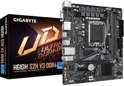 Gigabyte H610M S2H V3 DDR4, Intel LGA1700, PCI Express, MicroATX, 2xDDR4, M.2 + SATA3, VGA/HDMI/2xDP, USB 3.2, GigaLAN