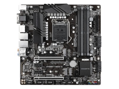 Gigabyte W480M Vision W, Intel LGA1200, W480, 2xPCI Express, CrossFire, MicroATX, 4xDDR4, 2xM.2 + SATA3 RAID, VGA/HDMI/DP, USB 3.2, 7.1 audio, 2.5GbE LAN+GigaLAN#2