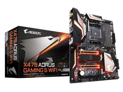 Gigabyte AORUS Gaming 5 WIFI, AMD Socket AM4, X470, ATX, 4xDDR4, SLI/CrossFire, 3xPCI Express, 2xM.2 + SATA3 RAID, HDMI, 7.1-ljud, USB-C, GigaLAN, WiFi-ac, Bluetooth, RGB Fusion#1