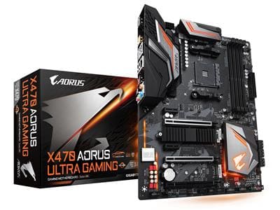Gigabyte AORUS Ultra Gaming, AMD Socket AM4, X470, ATX, 4xDDR4, SLI/CrossFire, 3xPCI Express, 2xM.2 + SATA3 RAID, HDMI, 7.1-ljud, USB-C, GigaLAN, RGB Fusion#1