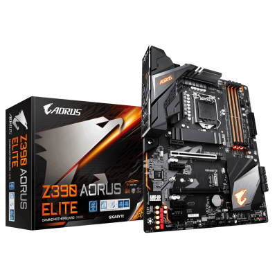 Gigabyte Z390 Aorus Elite, Intel LGA1151, Z390, PCI Express, ATX, DDR4, M.2 + SATA3, HDMI, USB 3.1, 7.1 audio, GigaLAN, RGB Fusion