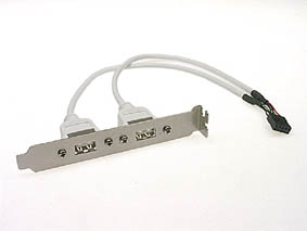 2 st USB-kontakter till moderkort med USB-stöd (2x5 poler) täckplåt