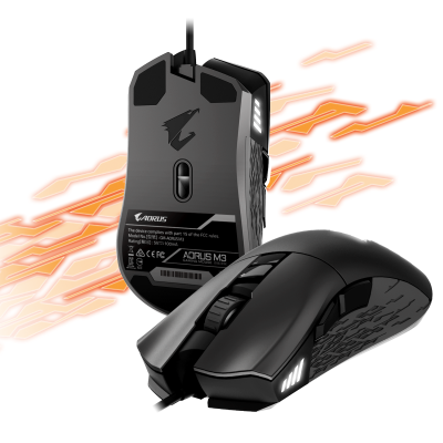Gigabyte Aorus M3 Gaming mouse, RGB LED, 6400 dpi, USB - Svart