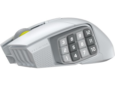 Corsair Scimitar Elite Wireless Gaming Mouse, 33000 dpi, USB/Bluetooth, 16 programmerbara knappar, RGB - Vit#3