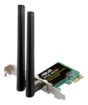 Nätverkskort Asus PCE-AC51 Wireless AC750 Dual Band, WiFi 5, PCI-E