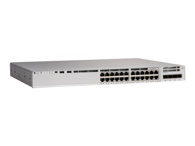 Cisco Catalyst 9200L, Network Essentials, 24x 10/100/1000 + 4x 10 Gigabit SFP+ (upplänk), L3, rackmonterbar