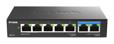 D-Link DMS-107 7-port Multi-Gigabit Unmanaged Switch, 2x2.5GbE + 5x1GbE, fläktlös#1