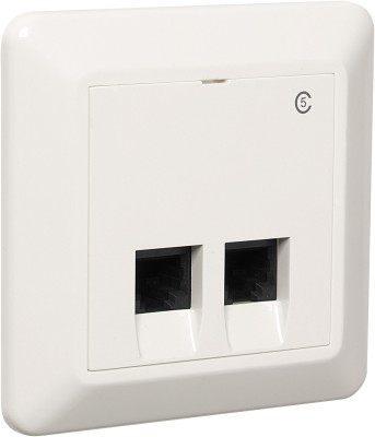 ELKO RJ45 uttag, dubbelt infällt, Cat.6, oskärmat