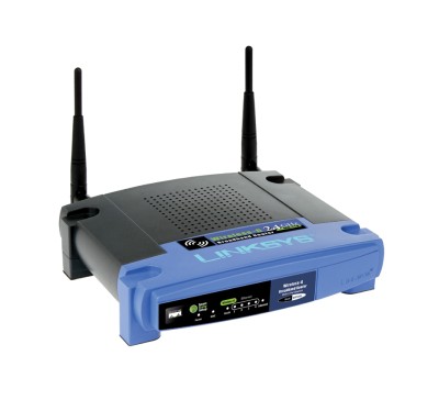 Trådlös router Linksys WRT54GL 54 Mbps (802.11g) med 4-port 10/100 Mbps switch