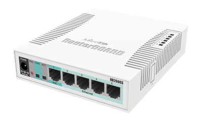 MikroTik 260GSP, 5-port Gigabit + 1xSFP, Smart Switch med passiv PoE ut