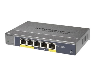 Netgear ProSafe GS105PE, 5-port Gigabit varav 2xPoE+ 19W, VLAN#1