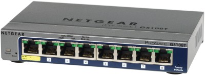 Netgear Prosafe GS108T-200, 8-port, Gigabit Smart Switch, övervakningsbar, PoE-PD