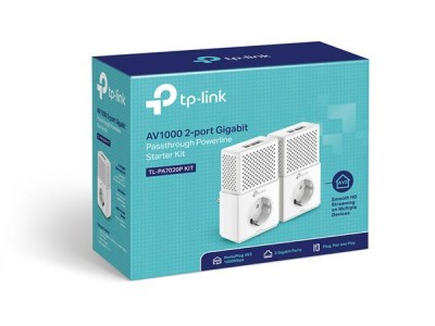 TP-Link TL-PA7020P KIT AV1000 Gigabit Passthrough Powerline Starter Kit, 1000Mbps#1