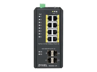 ZyXEL RGS200-12P, 8xPoE GbE, 4xSFP, DIN-skena, 240W PoE, managed#2