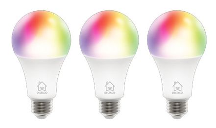 Deltaco Smart Home SH-LE27RGB RGB LED-lampa, E27, WiFi, 9W - Vit, 3-pack
