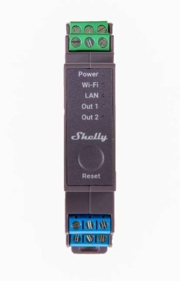 Shelly Pro 2, 2-kanals relä, max 25A, LAN/WiFi/Bluetooth