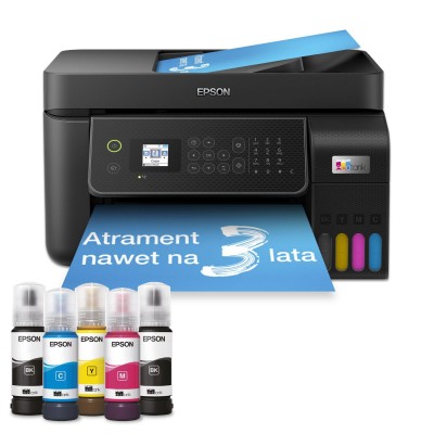 Epson EcoTank L5310, skrivare + scanner + kopiator, 10/5 ppm ISO, 1200x2400 dpi scanner, display, AirPrint, ADF, USB/LAN/WiFi