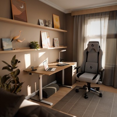 Arozzi Arena Nordico, elektriskt justerbart 71-115 cm - Ljus Björk#4