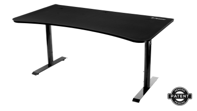 Arozzi Arena Gaming Desk Large Pure Black, höjdjusterbart, heltäckande musmatta - Helsvart