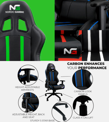 Nordic Gaming Carbon - Svart/Grön#3