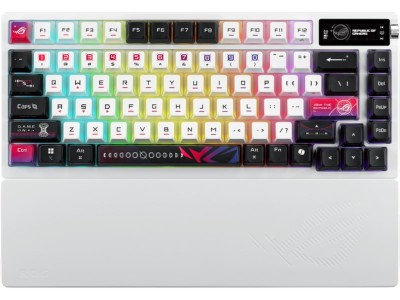 Asus ROG Azoth X 75% Custom Gaming Keyboard, RF/Bluetooth/USB, OLED display, nordiskt - Vit/Svart#3