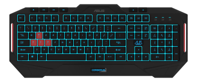 Asus Cerberus Gaming Keyboard MKII, stänksäker, LED bakgrundsbelysning, USB, nordiskt