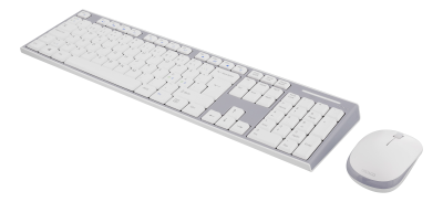 Deltaco TB-299 trådlöst tangentbord och mus, USB nanomottagare - Vit/grå#1