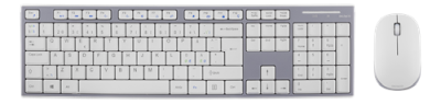Deltaco TB-299 trådlöst tangentbord och mus, USB nanomottagare - Vit/grå#2