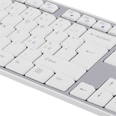 Deltaco TB-299 trådlöst tangentbord och mus, USB nanomottagare - Vit/grå#3
